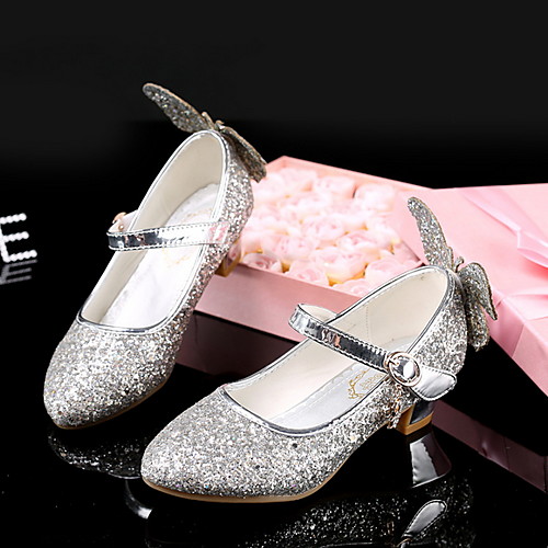 

Girls' Heels Flower Girl Shoes Halloween Christmas PU Big Kids(7years ) Silver Spring