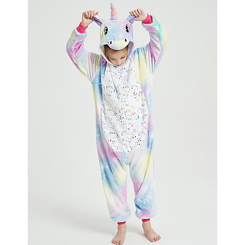 

Kid's Kigurumi Pajamas Unicorn Flying Horse Onesie Pajamas Flannel Fabric Light Purple Cosplay For Boys and Girls Animal Sleepwear Cartoon Festival / Holiday Costumes / Leotard / Onesie