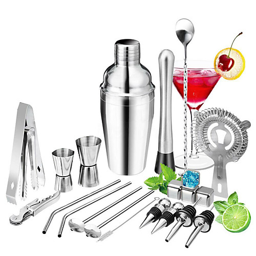 

Insulated Cocktail Shaker Mixer Cocktail Set 22pcs Barware Tools Cocktails Mixer Whiskey Rum Liqueur Shaker Making Kits