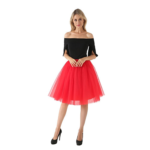 

Petticoat Hoop Skirt Tutu Under Skirt 1950s White Black Red Petticoat / Crinoline