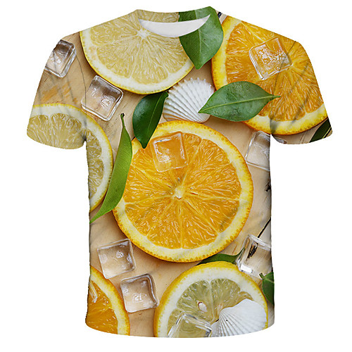 

Men's T shirt Graphic Fruit Print Short Sleeve Daily Tops Streetwear Exaggerated Rainbow