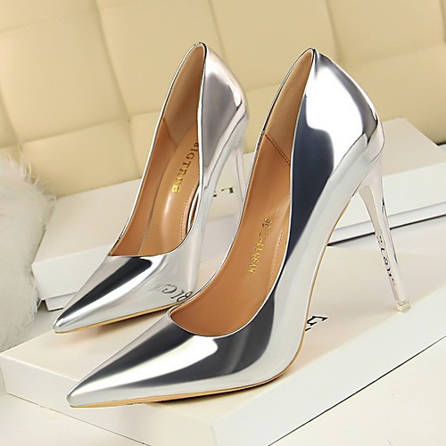 

Women's Heels Stiletto Heel Pointed Toe Daily PU Solid Colored Summer Black Champagne Khaki / 3-4