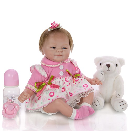 

KEIUMI 16 inch Reborn Doll Baby & Toddler Toy Reborn Toddler Doll Baby Girl Gift Cute Lovely Parent-Child Interaction Tipped and Sealed Nails Half Silicone and Cloth Body with Clothes and Accessories