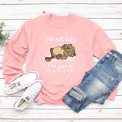 

Women's Pullover Sweatshirt Graphic Daily Weekend Casual Hoodies Sweatshirts White Black Red