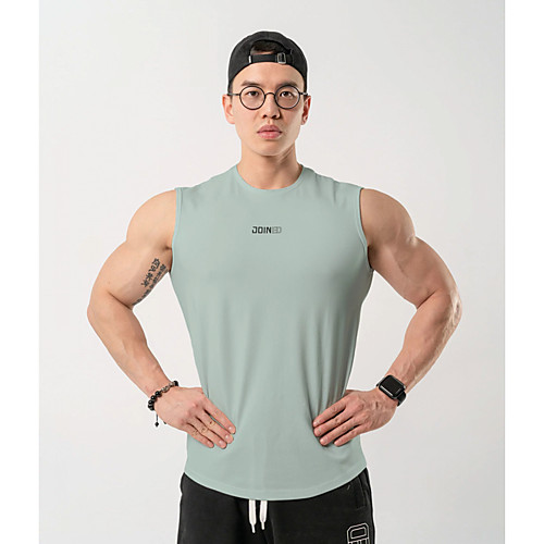 

Men's Sleeveless Running Tank Top Singlet Top Athleisure Cotton Breathable Soft Sweat Out Fitness Gym Workout Performance Running Training Sportswear White Black Yellow Pink Fruit Green Gray