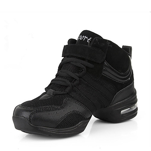

Women's Dance Sneakers Practice Trainning Dance Shoes Sneaker Thick Heel Black Lace-up