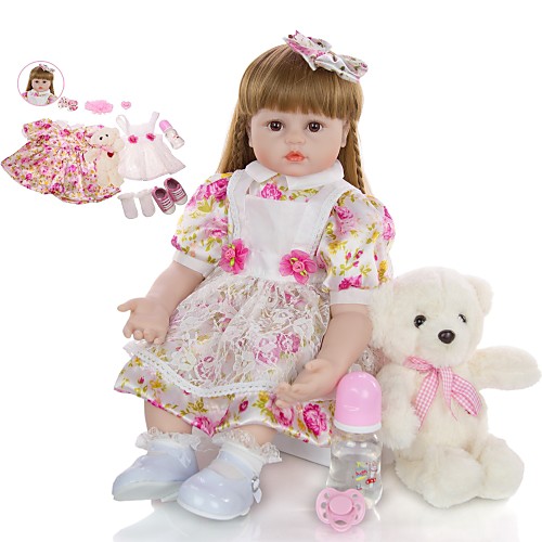 

KEIUMI 24 inch Reborn Doll Baby & Toddler Toy Reborn Toddler Doll Baby Girl Gift Cute Lovely Parent-Child Interaction Tipped and Sealed Nails Half Silicone and Cloth Body with Clothes and Accessories
