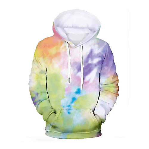

Men's Daily Hoodie Tie Dye Graphic Hooded Basic Hoodies Sweatshirts Rainbow