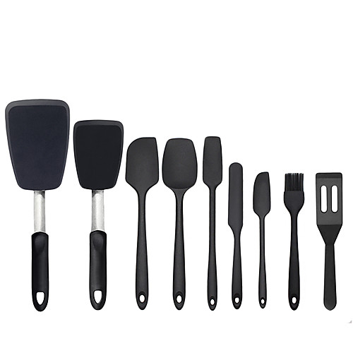 

9 Pcs Silicone Spatula Set Non-Stick Heat-Resistant Spatulas Turner for Cooking Baking Mixing Baking Tools