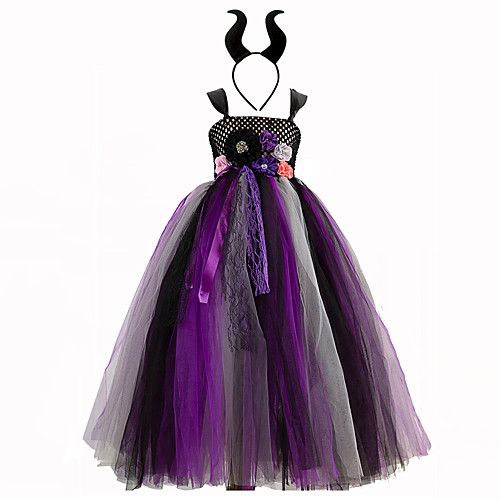 

Princess Dress Girls' Movie Cosplay Vacation Dress New Year's Black Dress Headwear Christmas Halloween Carnival Polyester / Cotton Polyester
