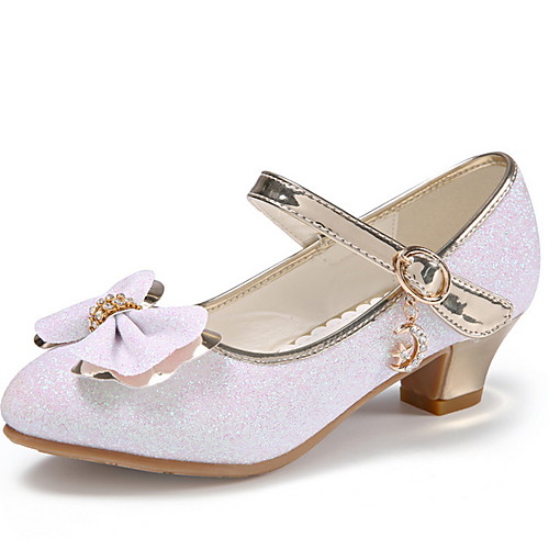

Girls' Heels Flower Girl Shoes Halloween Christmas PU Little Kids(4-7ys) White Pink Spring Fall