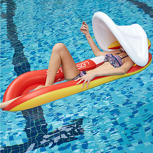 

Inflatable Pool Float Pools & Water Fun Water Lounge Floating with Sunshade Canopy PVC Summer Holiday Swimming Pool Party Kid's Adults'