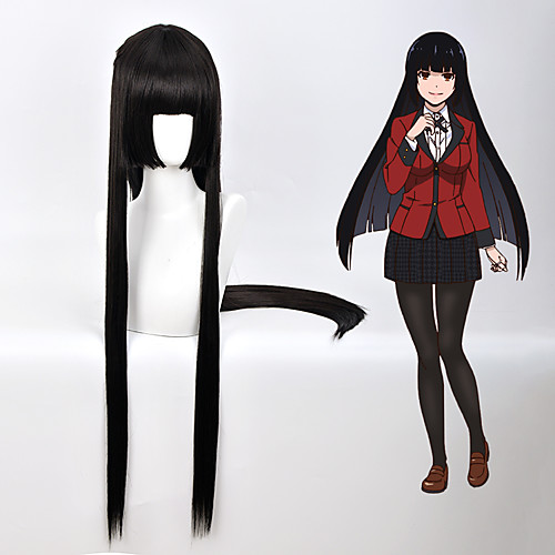 

Kakegurui / Compulsive Gambler Cosplay Cosplay Wigs Women's Straight bangs 39 inch Heat Resistant Fiber Straight Black Adults' Anime Wig