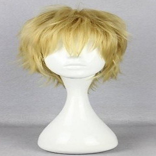 

Ensemble Stars Cosplay Cosplay Wigs Men's Layered Haircut 12 inch Heat Resistant Fiber Curly Blonde Teen Adults' Anime Wig