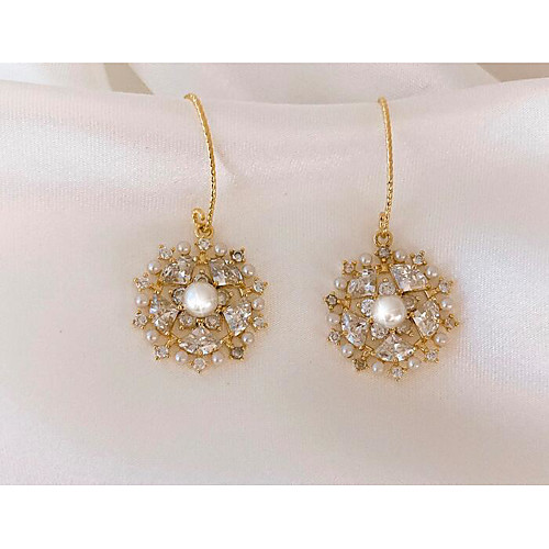 

Women's Drop Earrings Hollow Out Snowflake Love Classic Vintage Earrings Jewelry Gold For Gift Daily 1 Pair
