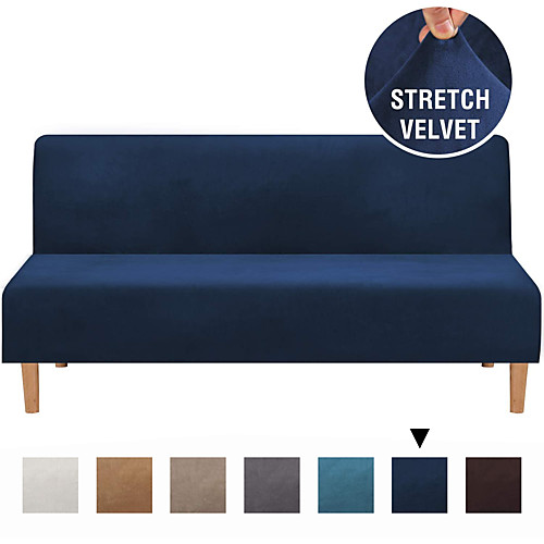 

Sofa Cover Futon Cover Furniture Protector Velvet Slipcover Armless Sofa Cover Without Armrests Slipcover Sofa Bed Cover Fit For Futon Lenth between 68''-85'' Width between 28''-48''