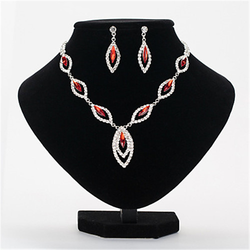 

Women's White AAA Cubic Zirconia Stud Earrings Choker Necklace Bridal Jewelry Sets Tennis Chain Mini Stylish Luxury Earrings Jewelry White / Black / Red For Party Wedding Engagement 1 set