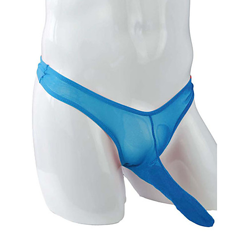

Men's 1 Piece Mesh G-string Underwear - Normal Low Waist White Black Blue M L XL