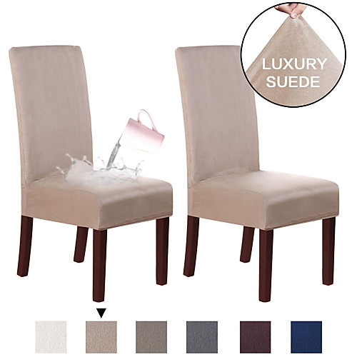 

Chair Cover Solid Colored Flocking Polyester Slipcovers