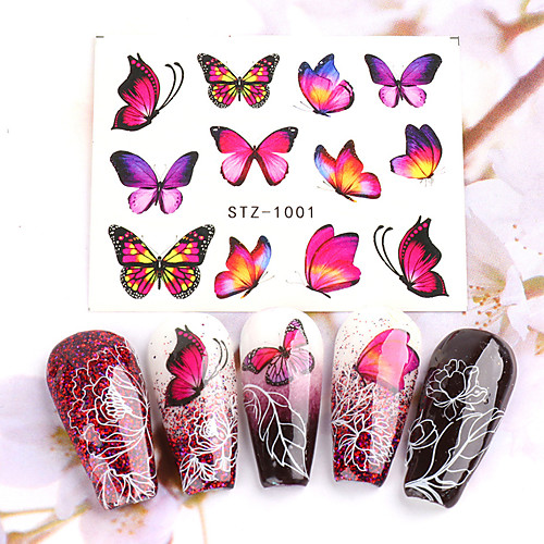 

30 Sheets Nail Stickers Nail Art Water Transfer Stickers Spring and Summer Butterfly Color Printing Female Trend for DIY Nail Art Decorations