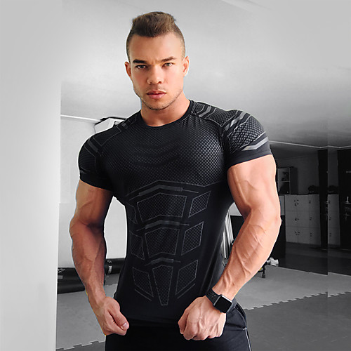 

Men's Short Sleeve Workout Tops Running Shirt Tee Tshirt Top Athleisure Summer Breathable Soft Sweat Out Fitness Gym Workout Performance Running Training Sportswear Normal Black Blue Gray Activewear