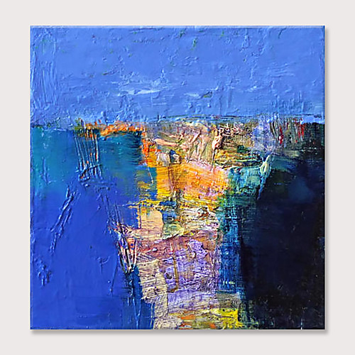 

Oil Painting Hand Painted Square Abstract Modern Rolled Canvas (No Frame)