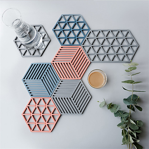 

3Pcs Coasters Bowl Drink Coffee Cup Pad Placemats Anti-hot Pad Non-slip Dining Table Mats Kitchen Accessories