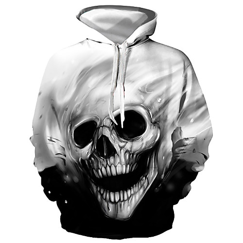 

Men's Hoodie Graphic Skull Hooded Halloween Daily Basic Halloween Hoodies Sweatshirts Gray
