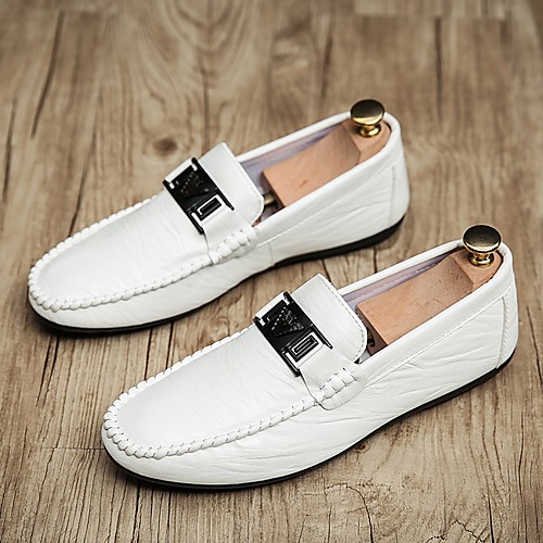 

Men's Loafers & Slip-Ons Daily PU White Black Gray Summer