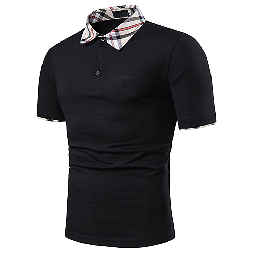 

Men's Polo Solid Colored Short Sleeve Daily Tops White Black Gray