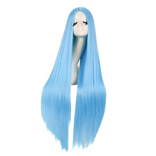 

Synthetic Wig kinky Straight Natural Straight Middle Part Wig Very Long Light Brown Dark Brown Lake Blue Black Purple Synthetic Hair 40 inch Women's Cosplay New Arrival Comfortable Black