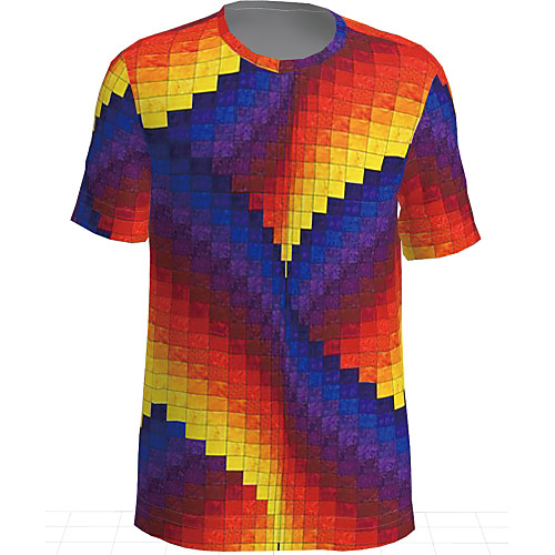 

Men's T shirt Graphic Short Sleeve Daily Tops Basic Rainbow