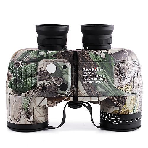 

Boshile 10 X 50 mm Binoculars with Rangefinder Compass Lenses Waterproof Night Vision in Low Light Adjustable Fogproof 132/1000 m Fully Multi-coated BAK4 Hunting Fishing Climbing Bird watching