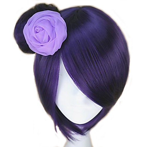

Cosplay Costume Wig Synthetic Wig Akatsuki Konan Purple Konan Naruto Straight Bun With Bangs Wig Short Purple Synthetic Hair 12 inch Women's Women Synthetic Sexy Lady Mixed Color hairjoy