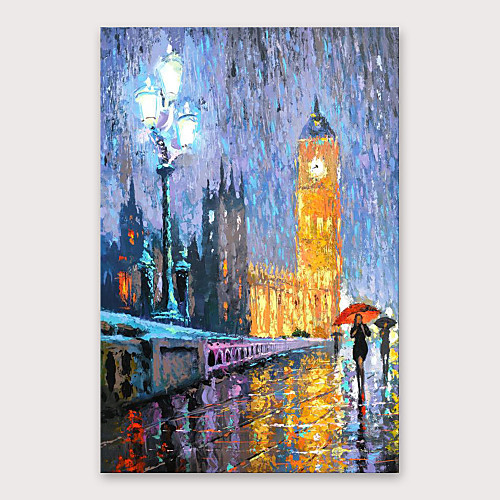 

Oil Painting Hand Painted Vertical Abstract Landscape Modern Stretched Canvas