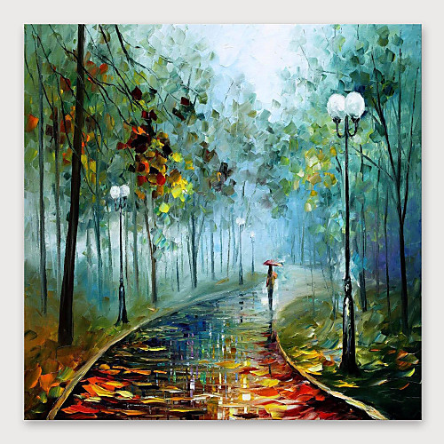 

Oil Painting Hand Painted Square Abstract Landscape Modern Stretched Canvas