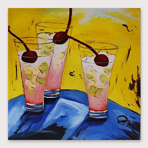 

Oil Painting Hand Painted Square Abstract Modern Stretched Canvas