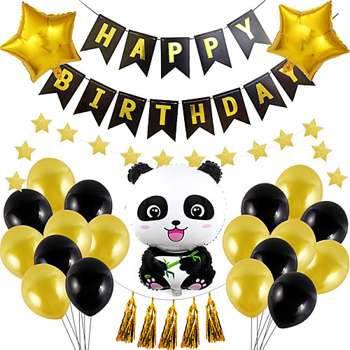 

Party Balloons 217 pcs Panda Party Supplies Latex Balloons Banner Boys and Girls Party Birthday Decoration 12-18inch for Party Favors Supplies or Home Decoration