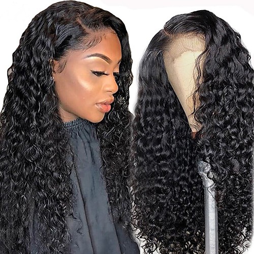 

Remy Human Hair Lace Front Wig style Brazilian Hair Deep Wave Natural Wig 150% Density Soft Best Quality New Arrival Hot Sale For Black Women Women's Medium Length Human Hair Lace Wig