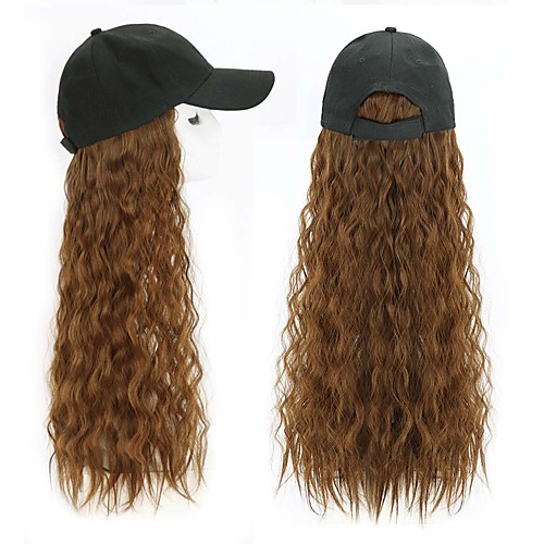 

Synthetic Wig Wavy With Ponytail Wig Long Light Brown Brown Black Synthetic Hair 22 inch Women's Party New Arrival Fashion Black Brown