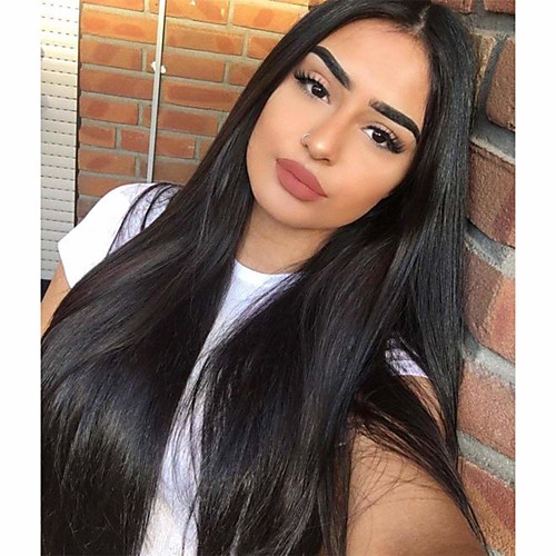 

Synthetic Wig Straight Middle Part Wig Long Light Brown Dark Brown Natural Black #1B Synthetic Hair 28 inch Women's Party Fashion Comfortable Black / Ombre Hair