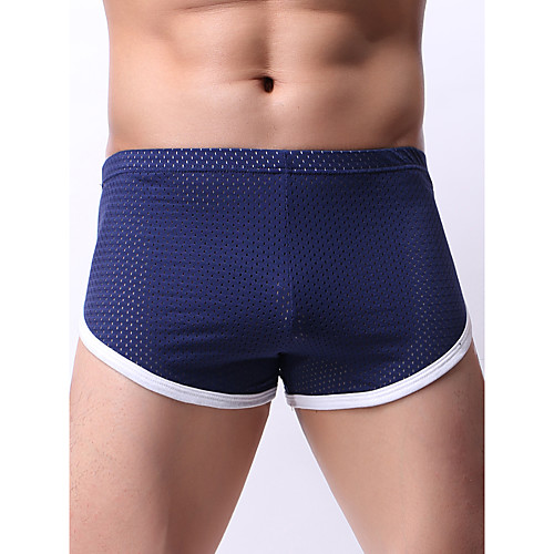 

Men's 1 Piece Mesh Boxers Underwear - Normal Low Waist White Black Royal Blue M L XL