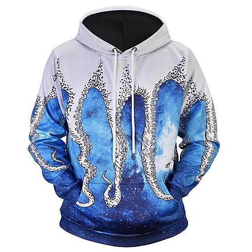 

Men's Plus Size Hoodie Graphic Hooded Daily Weekend Basic Casual Hoodies Sweatshirts Blue