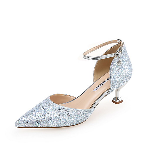 

Women's Wedding Shoes Pumps Pointed Toe Wedding Pumps Wedding Party & Evening Synthetics Almond Blue Pink