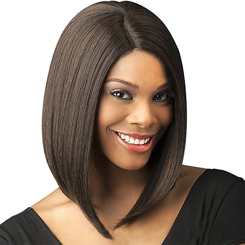 

Synthetic Wig Natural Straight Bob Middle Part Wig Medium Length Light Brown Wine Red Brown Black Dark Brown#2 Synthetic Hair 14 inch Women's Fashionable Design Creative Party Burgundy Brown