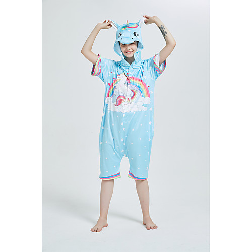 

Kid's Kigurumi Pajamas Unicorn Flying Horse Onesie Pajamas Flannel Fabric Blue Cosplay For Boys and Girls Animal Sleepwear Cartoon Festival / Holiday Costumes / Leotard / Onesie