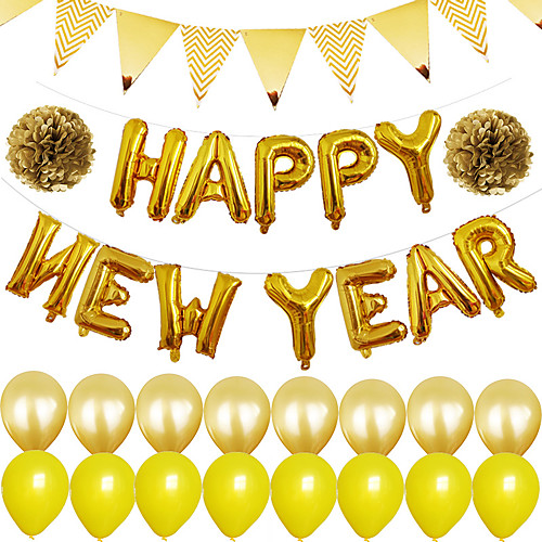

Party Balloons 31 pcs Happy New Year Party Supplies Latex Balloons Banner Boys and Girls Party Decoration 12-18inch for Party Favors Supplies or Home Decoration