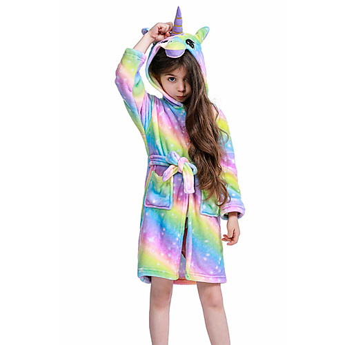 

Kid's Kigurumi Pajamas Bathrobe Oodie Unicorn Flying Horse Onesie Pajamas Flannelette Rainbow Cosplay For Boys and Girls Animal Sleepwear Cartoon Festival / Holiday Costumes