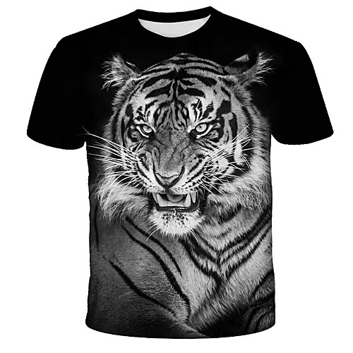 

Men's T shirt Graphic Print Short Sleeve Daily Tops Streetwear Exaggerated Black