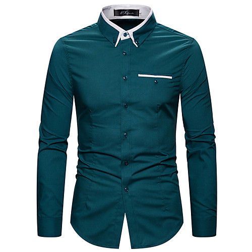 

Men's Shirt Solid Colored Long Sleeve Daily Tops White Black Red